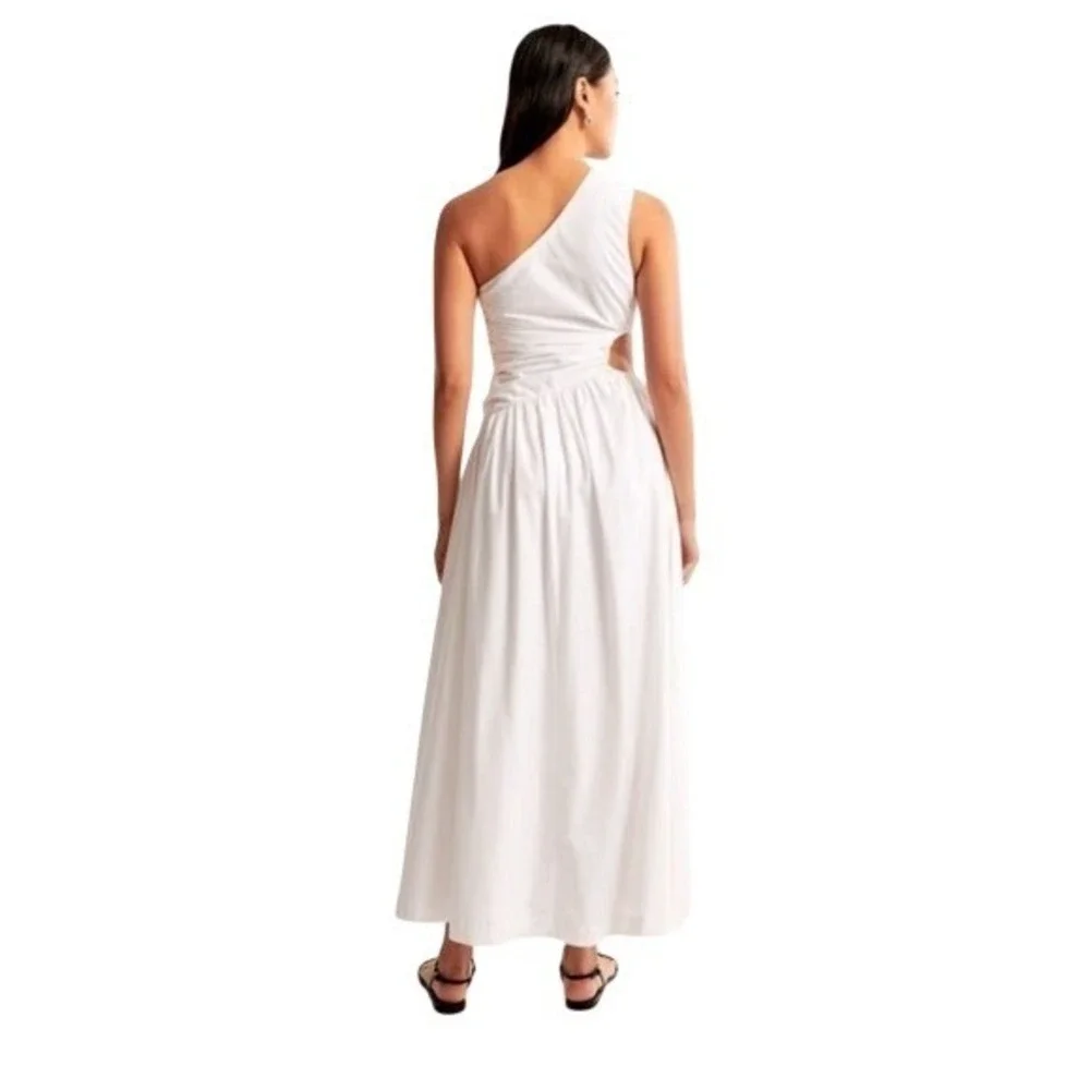 Abercrombie & Fitch Fiore One Shoulder Maxi Dress‎ XL Cutout High Slit NWOT